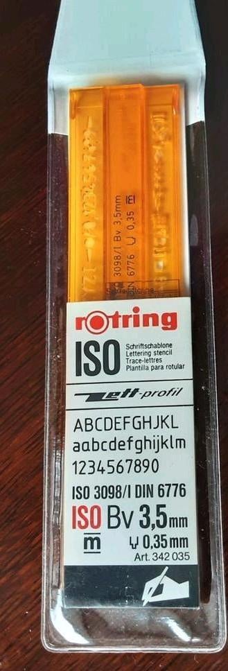 Alfabet sjabloon 3.5 cm ROTRING  technisch tekenen, Ophalen of Verzenden, Gebruikt, Overige typen