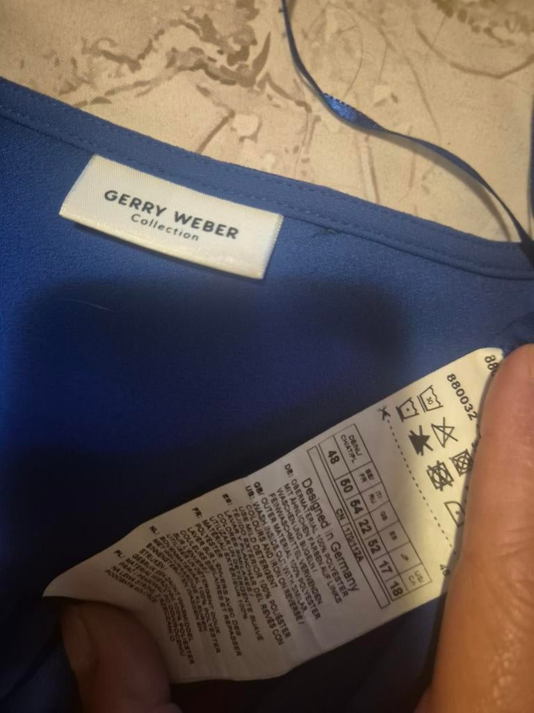 Mooie blauwe jurk van Gerry Weber, Blauw, Maat 46/48 (XL) of groter, Ophalen of Verzenden, Zo goed als nieuw