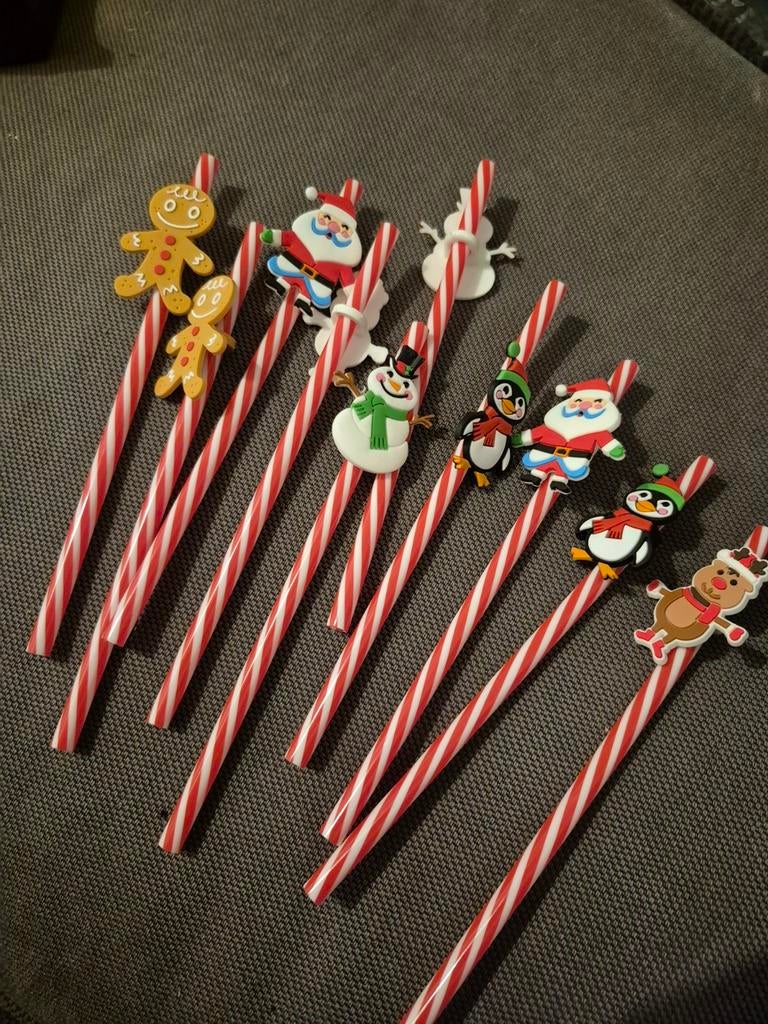 10 herbruikbare rietjes voor kerst., Diversen, Kerst, Ophalen of Verzenden