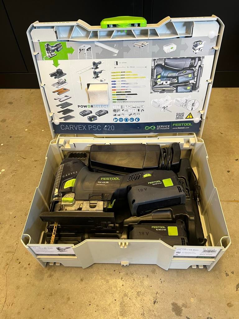 Festool PSC 420 EB Accu Decoupeerzaag met Accu en Oplader, Doe-het-zelf en Verbouw, Gereedschap | Zaagmachines, Gebruikt, Decoupeerzaag
