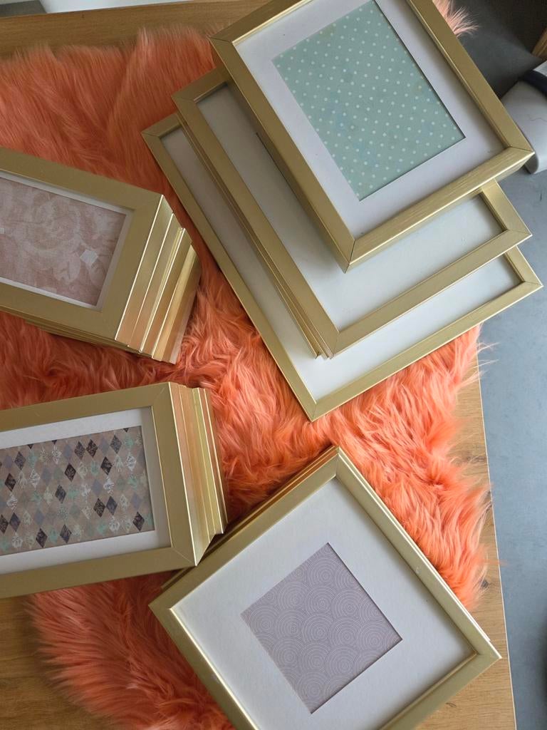 21x Gouden Ribba Fotolijsten - Diverse Maten,  met glas, Ophalen, Minder dan 50 cm, Gebruikt, Minder dan 50 cm