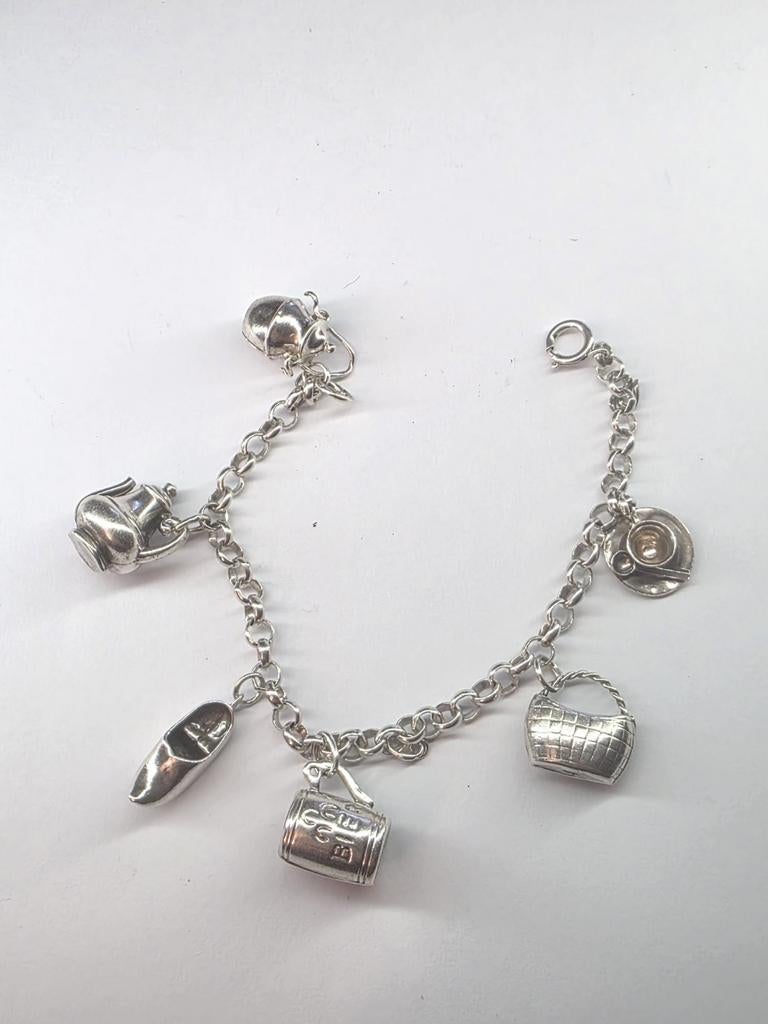 Zilveren Bedel Armband, Verzenden, ., Zo goed als nieuw, .