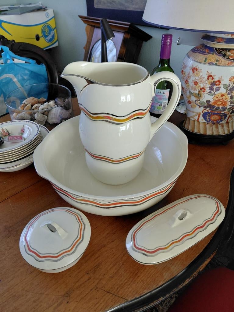 Complete lampetkan set 4 delen gemerkt - Geheel gaaf, Antiek en Kunst, Ophalen