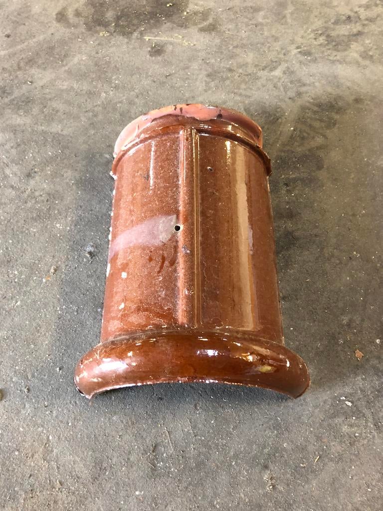 Halfronde vorsten bruin verglaasd, Ophalen, Gebruikt, Dakpannen, Overige kleuren