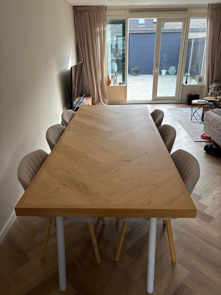 Eettafel, Ophalen, Gebruikt, Eikenhout, 200 cm of meer