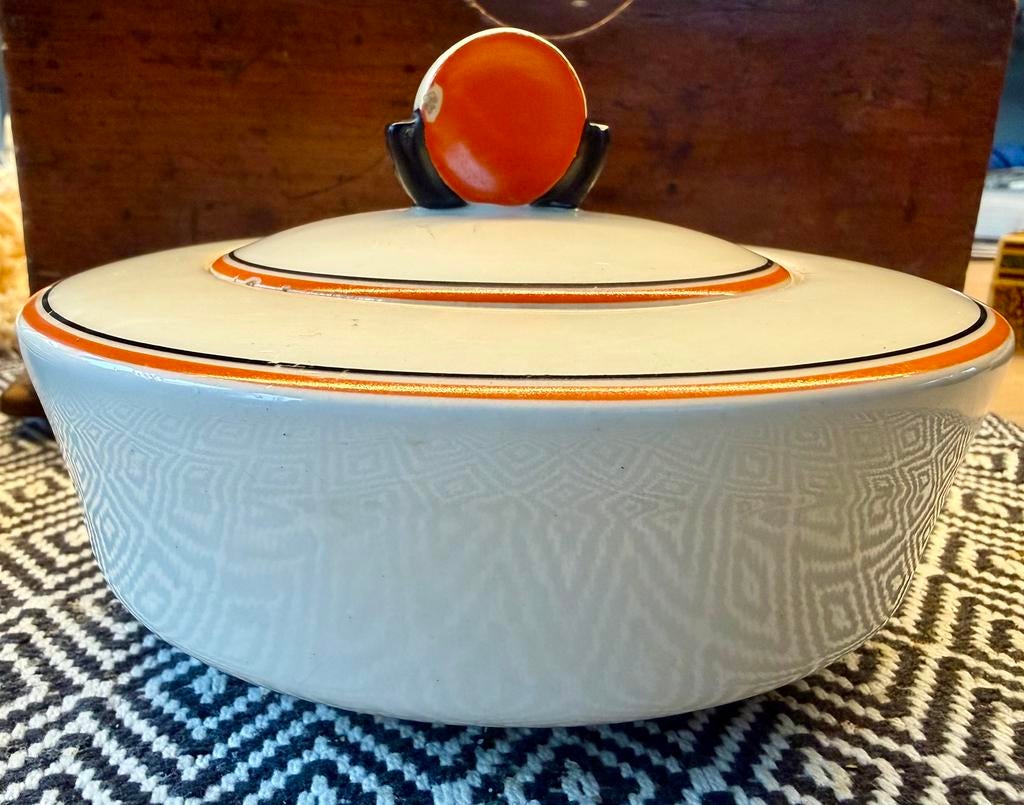 Art Deco Schaal met Deksel - Société Céramique Maestricht, Ophalen of Verzenden