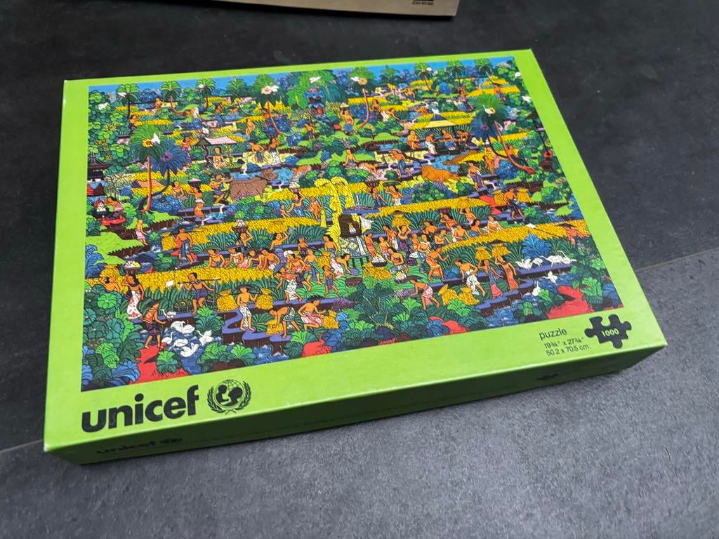 Unicef puzzel 1000 stukjes, Ophalen of Verzenden, 500 t/m 1500 stukjes, Gebruikt, Legpuzzel