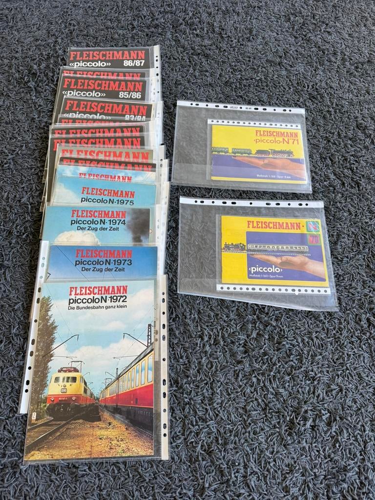 Complete collectie Fleischmann spoor N catalogi 1970-1986/87, Ophalen of Verzenden, Gelijkstroom, Fleischmann