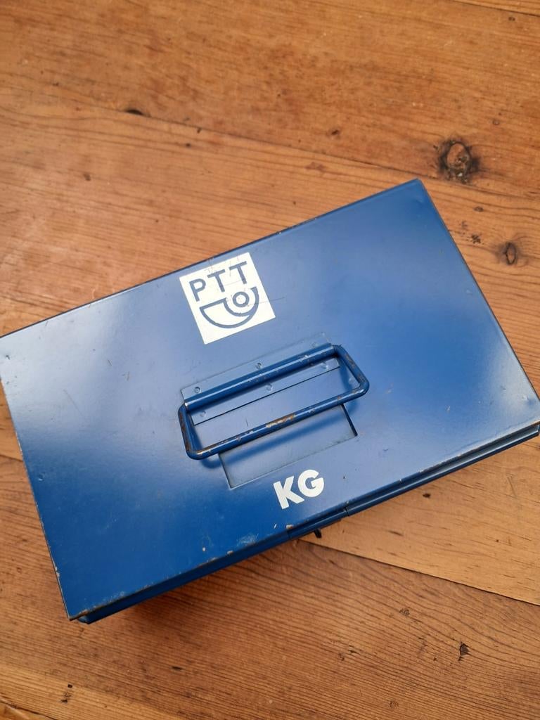 Originele PTT geldkist blauw, Ophalen of Verzenden