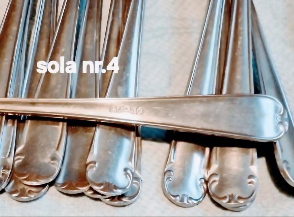 Bestek G Sola Z ronde relief bewerkte handvatten, Huis en Inrichting, Keuken | Bestek, Ophalen of Verzenden, Rvs of Chroom