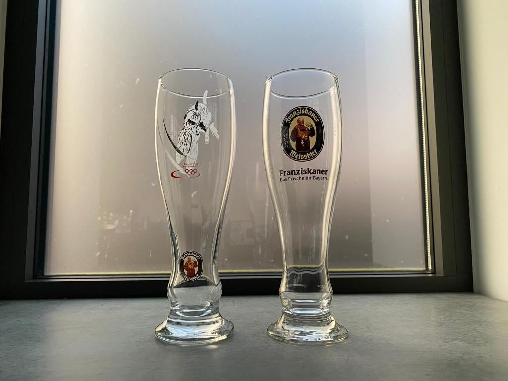 2 prachtige Franziskaner Weissbier glazen, Verzamelen, Ophalen of Verzenden, Nieuw, Glas of Glazen, Overige merken