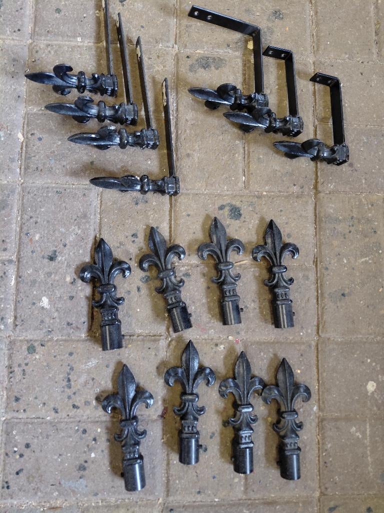 hekpunten Franse Lelie, Tuin en Terras, Tuinhekken en Hekwerk, Ophalen, Gebruikt, IJzer, Tuinhek