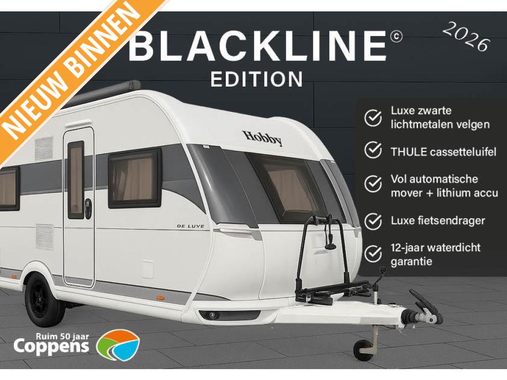 Hobby De Luxe 540 UL 2026 BLACKLINE ACTIE!!!, Caravans en Kamperen, Caravans, Standaardzit, Hobby, Overige typen, Bedrijf