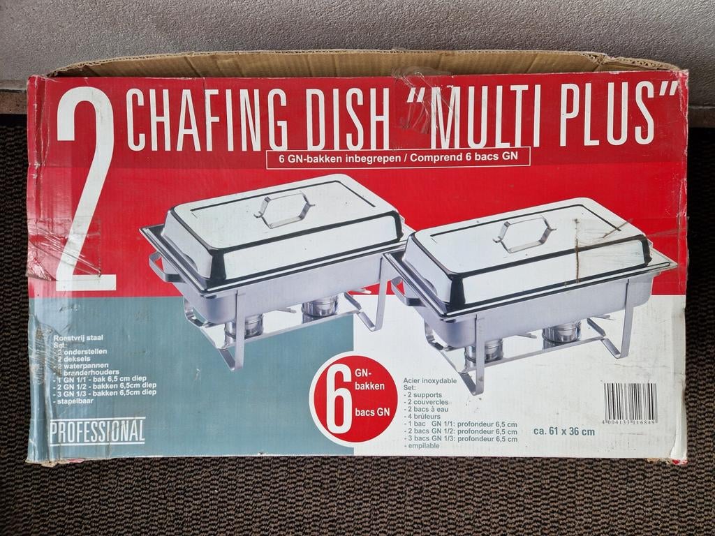 Rvs chafing dish "multi plus" warmhoud bakken., Ophalen, Zo goed als nieuw