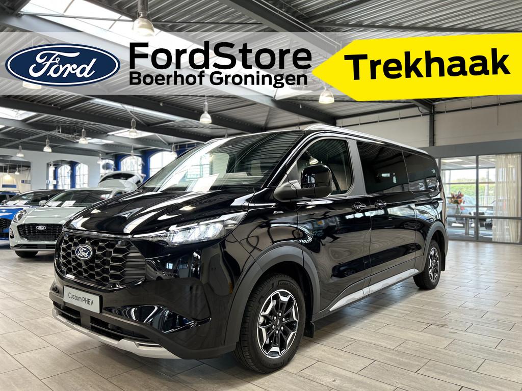 Ford Tourneo Custom Active 340 2.5 PHEV 233 pk L2 8 persoons, Auto's, Gebruikt, 1850 kg, Zwart, Bedrijf