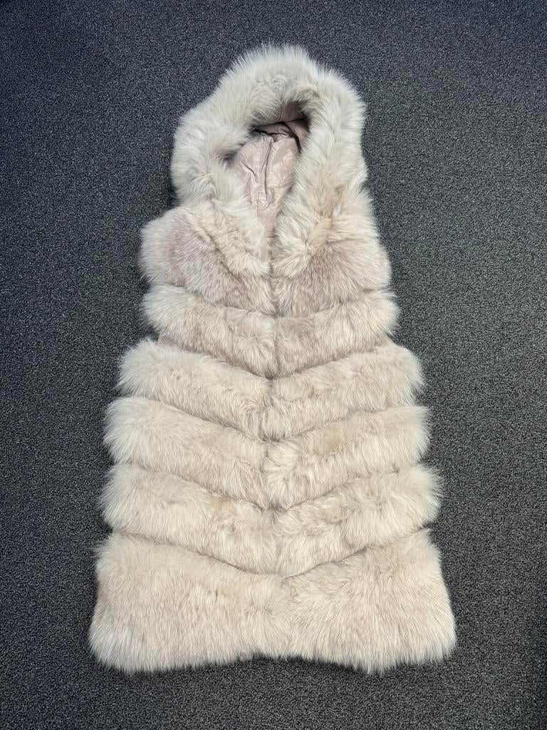 Creme beige bodywarmer van Vossenbont maat 36/38, Ophalen of Verzenden, Zo goed als nieuw, Maat 38/40 (M), Beige