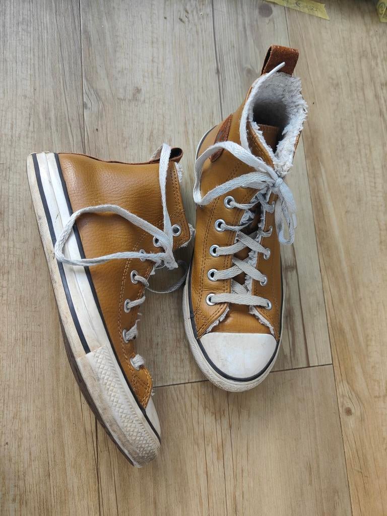 Converse All Star sneakers bruin leer maat 35, Ophalen of Verzenden, Gebruikt