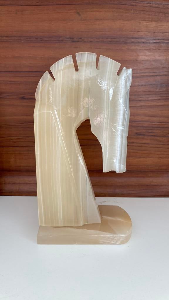 Vintage - Onyx boekensteun paard - decoratie, Ophalen of Verzenden