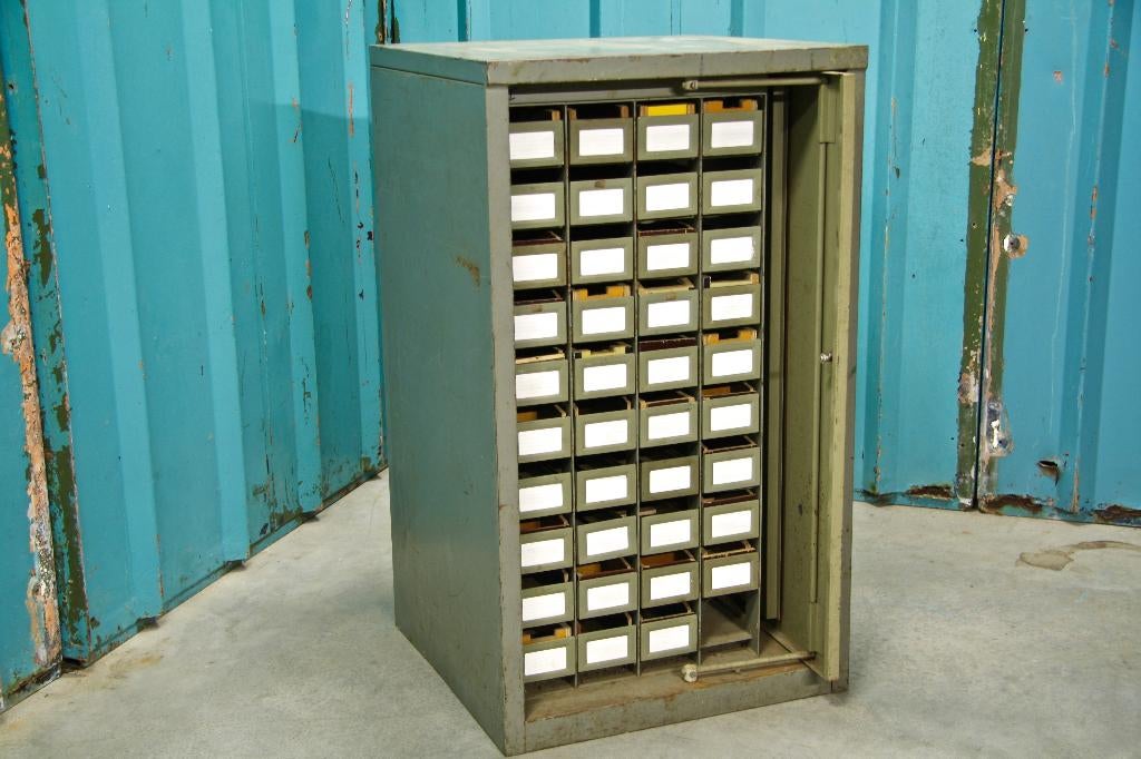 stalen industriele ladenkast werkplaatskast vintage, Ophalen, Gebruikt