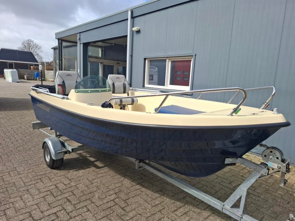 Seafinder 420 consoleboot met 10 pk motor en trailer, Gebruikt, Tot 10 pk, Ophalen of Verzenden, 3 tot 6 meter