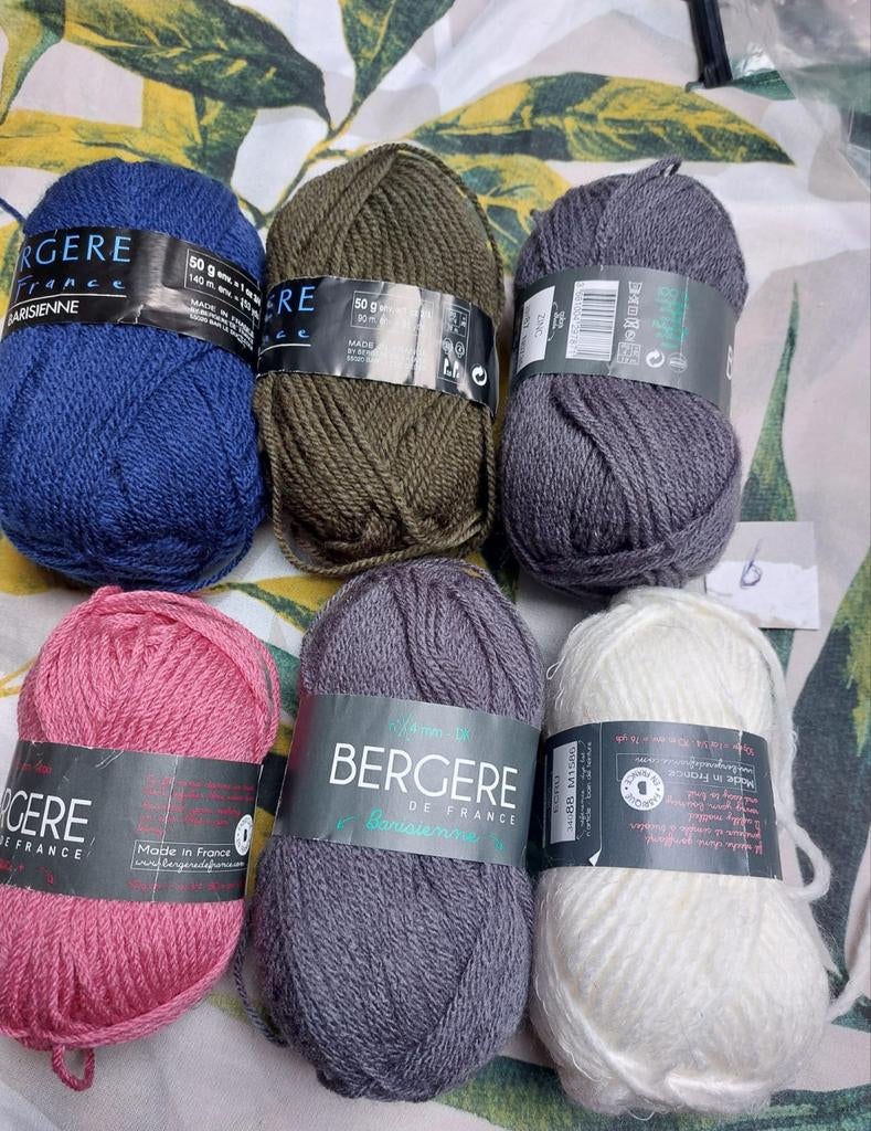 6 bollen wol verschillende kleuren (Bergere), Hobby en Vrije tijd, Breien en Haken, Ophalen of Verzenden, Nieuw, Breien of Haken