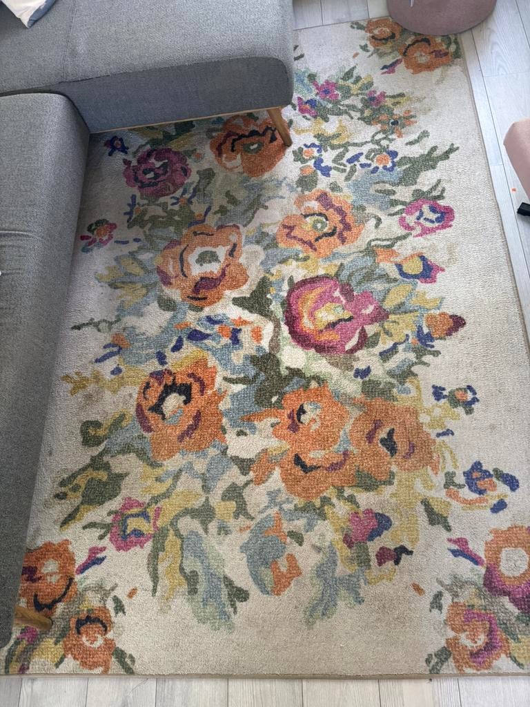 Vloerkleed bloemen 160x230 cm, Huis en Inrichting, Stoffering | Tapijten en Kleden, Ophalen, Gebruikt, 150 tot 200 cm, 200 cm of meer