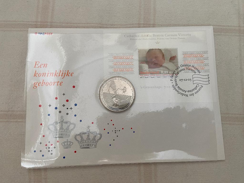 Een koninklijke geboorte, prinses Amalia brief en munt., Ophalen of Verzenden, Envelop