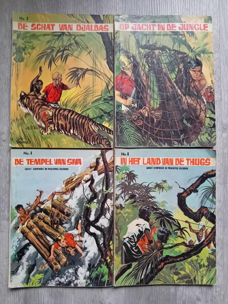 JUNGLEREEKS 3 + 4 + 5 +6 1965 PER STUK €1, Gelezen, Diverse, Ophalen of Verzenden, Meerdere stripboeken