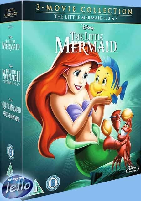 Blu-ray: Disney The Little Mermaid 1 2 3 (Kleine Zeemeermin), Ophalen of Verzenden, Nieuw in verpakking, Tekenfilms en Animatie