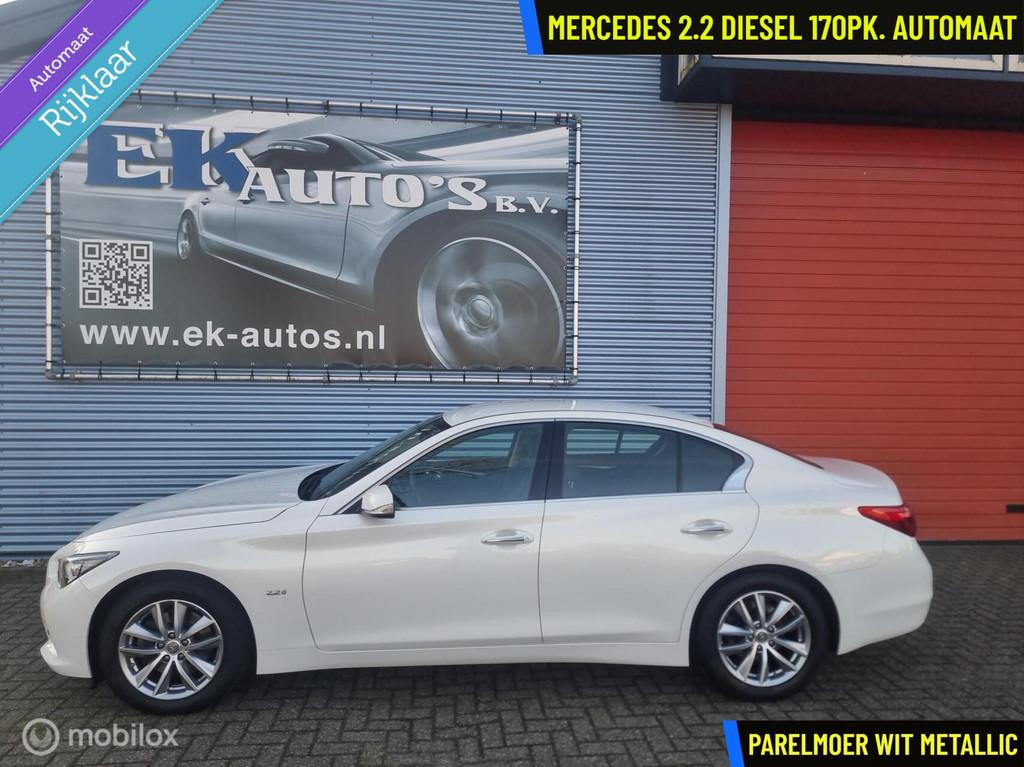 Infiniti Q50 2.2d Sport 170pk Automaat Mercedes techniek.., Auto's, Infiniti, Euro 5, Achterwielaandrijving, Gebruikt, Zwart