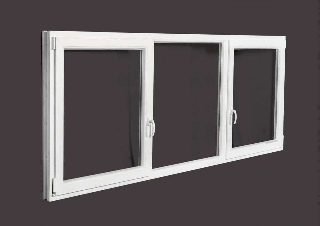 Kunststof antraciet kozijn b300 x h110 dk-v-dk RAL 7016, Niet ingevuld, Kunststof, 225 cm of meer, Overige typen