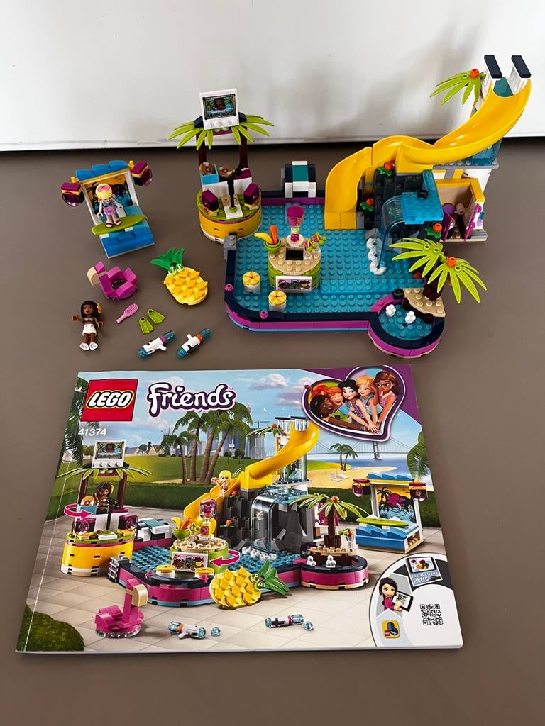 Lego Friends 41374 Andrea’s Zwembadfeest, Ophalen of Verzenden, Zo goed als nieuw, Complete set, Lego