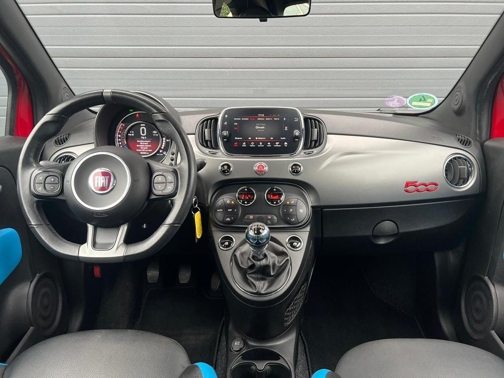 Fiat 500 1.2 Sport|Cabrio|92083KM|PDC|Airco|Leder|Goed onder, Voorwielaandrijving, Gebruikt, 4 cilinders, Leder en Stof