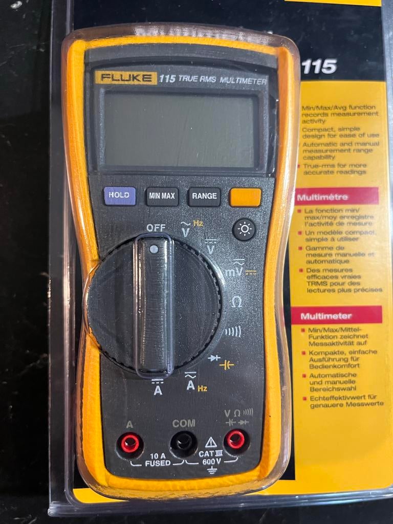 Fluke 115 True RMS Multimeter - Nieuw in verpakking, Doe-het-zelf en Verbouw, Meetapparatuur, Nieuw, Multimeter, Verzenden