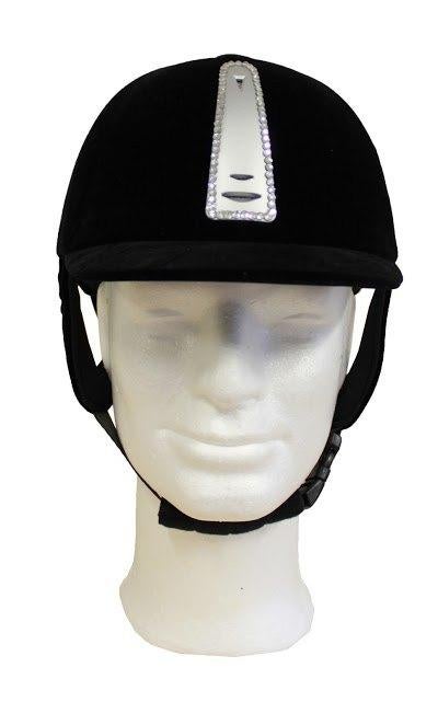 Zwarte fluwelen Horka Hawk cap met strass maat 57, Dieren en Toebehoren, Paardrijkleding, Nieuw, Dames, Kinderen, Cap, Dressuur