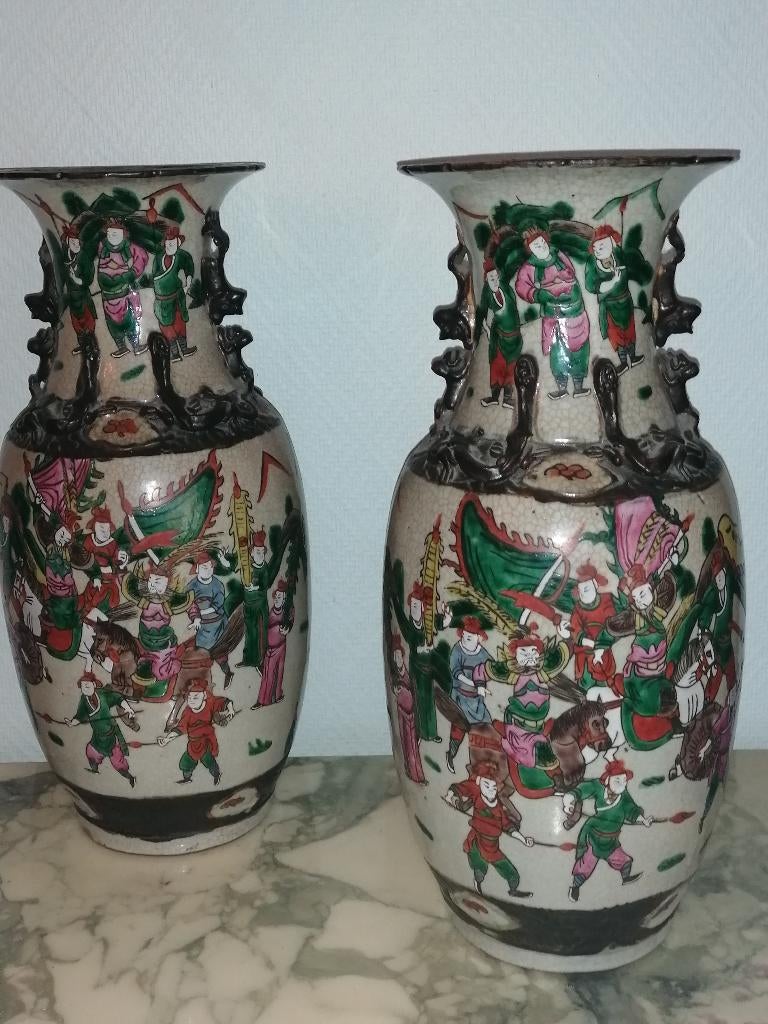 groot koppel chinese vazen 19e eeuw perfect staat, Ophalen