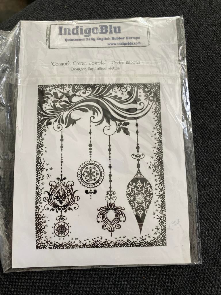 IndigoBlu mounted rubber stempel kerst 'Connor's Crown Jewel, Ophalen of Verzenden, Nieuw, EZ-mounted stempel