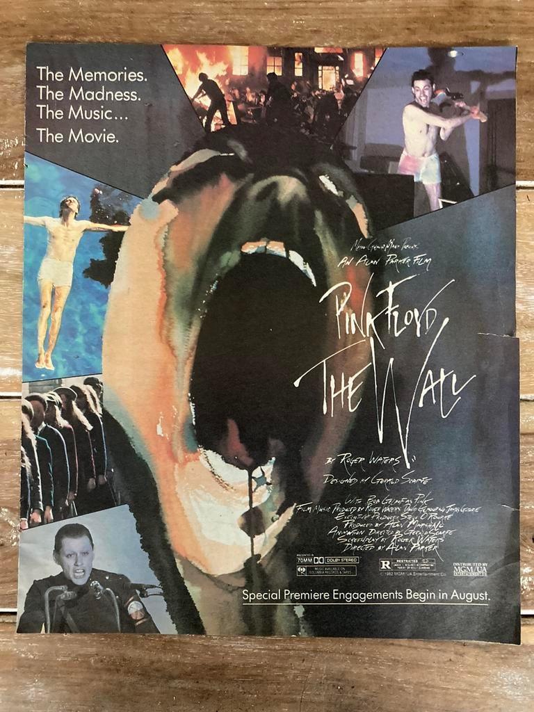 Paginagrote advertentie PINK FLOYD The Wall movie, Ophalen of Verzenden