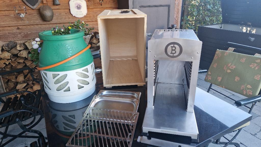 Beefer steak Grill + complete set, Tuin en Terras, Barbecue-accessoires, Gebruikt, Ophalen