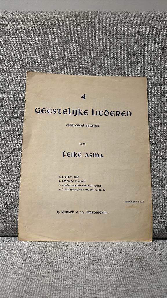 Feike Asma - 4 Geestelijke Liederen, Muziek en Instrumenten, Bladmuziek, Ophalen of Verzenden, Zo goed als nieuw, Artiest of Componist