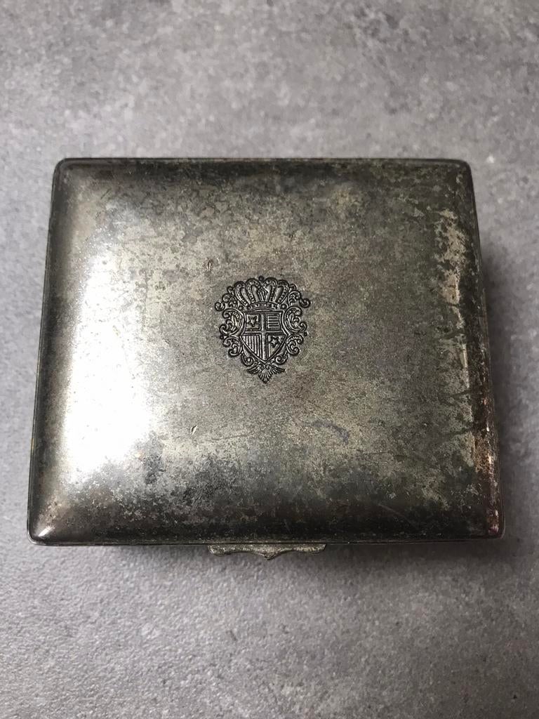 Tabaks doosje zilver / verzilverd. Fa M Patist, Ophalen, Zilver