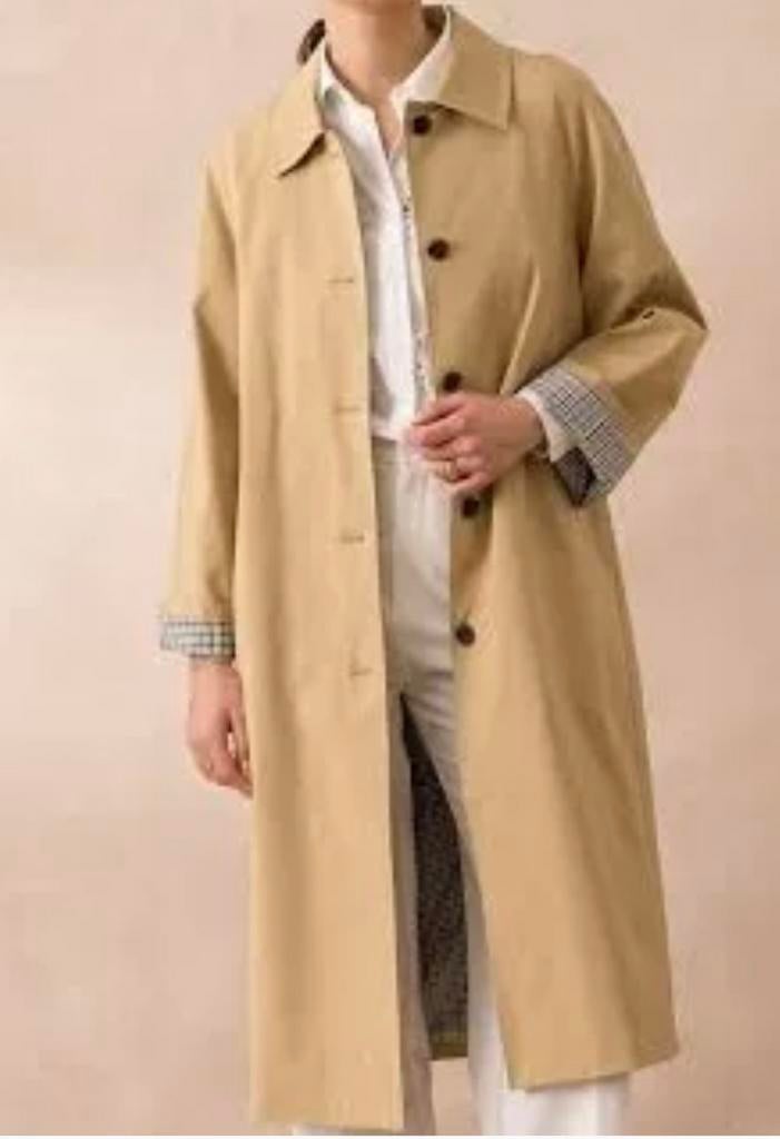 Trenchcoat, merk Attentif, kleur beige mt 36/38, Kleding | Dames, Ophalen of Verzenden, Zo goed als nieuw, Maat 36 (S), Beige