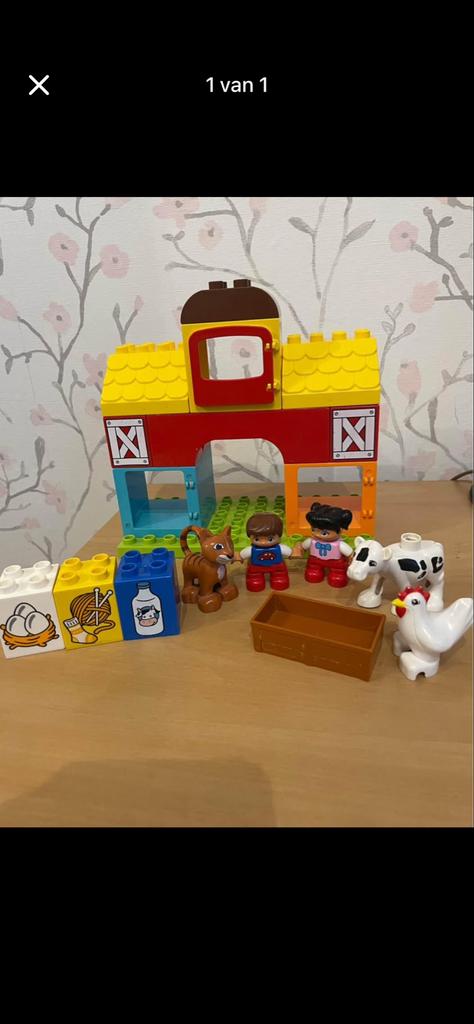 Duplo boerderij met dieren en poppetjes, Inclusief minifiguren, Gebruikt, Ophalen of Verzenden, Duplo