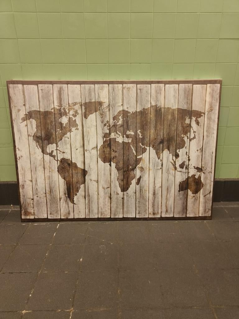 Groot Schilderij Ikea Canvas Wereldkaart 200x140 cm, Huis en Inrichting, Woonaccessoires | Schilderijen, Tekeningen en Foto's
