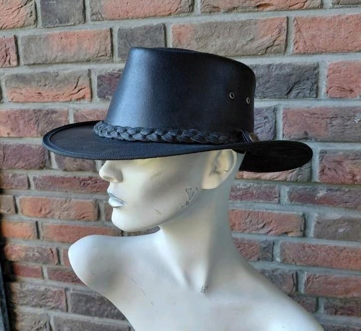 Country / outdoor  hoed leer zwart, Ophalen of Verzenden, Zo goed als nieuw