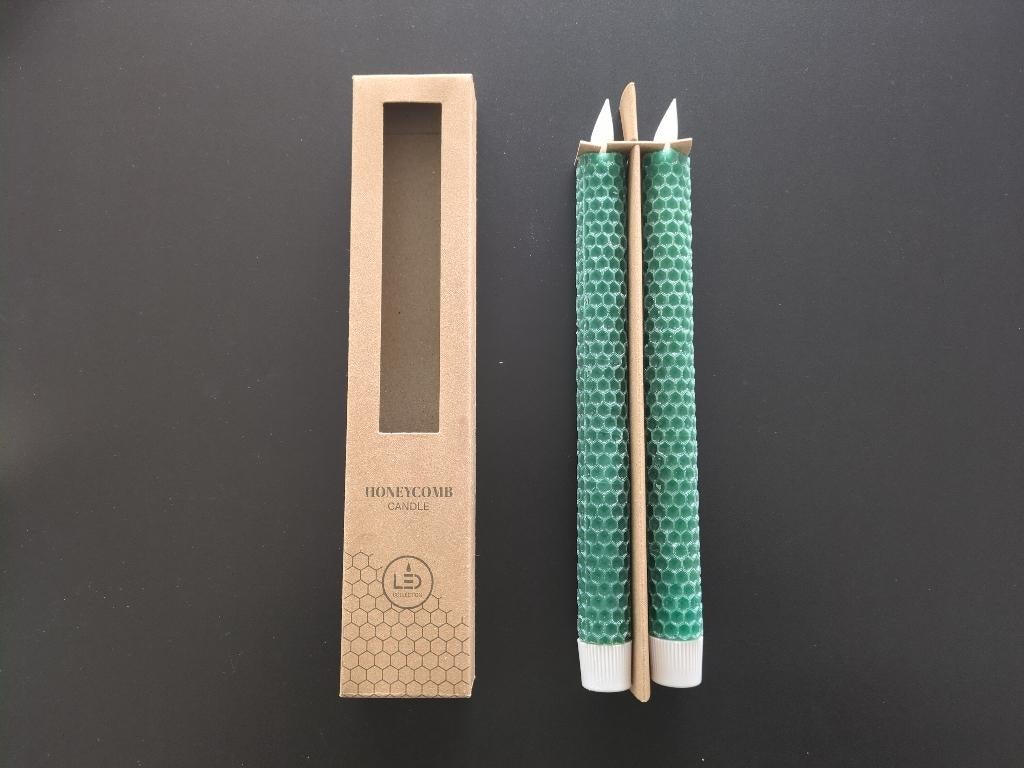 Comforder LED kaarsen met vlam - groen - honingraat - NIEUW, Huis en Inrichting, Woonaccessoires | Kandelaars en Kaarsen, Nieuw