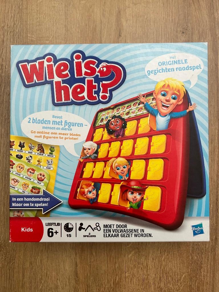 Wie is Het? - Gezelschapsspel - Hasbro, Hobby en Vrije tijd, Gezelschapsspellen | Bordspellen, Een of twee spelers, Ophalen of Verzenden