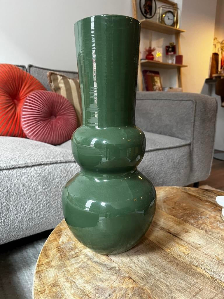 Vaas groen Intratuin, Ophalen, Minder dan 50 cm, Groen, Glas