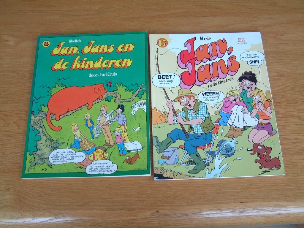 2strip boeken Jan Jans en de kinderen Libelle Jan Kruis, Meerdere stripboeken, Ophalen of Verzenden, Gelezen