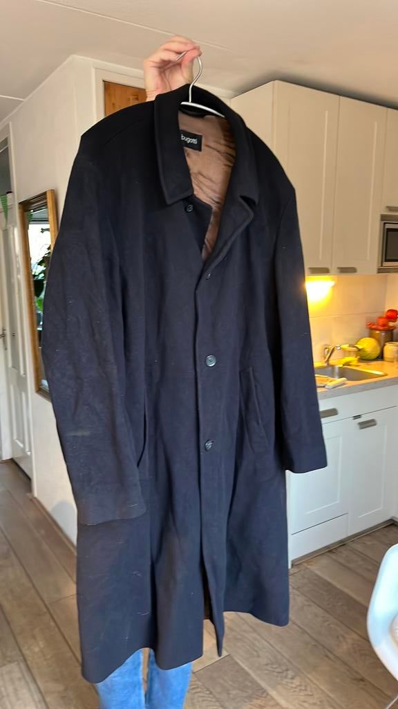 Lange wollen jas merk Bugatti maat 58., Ophalen of Verzenden, Zo goed als nieuw, Maat 56/58 (XL), Bruin